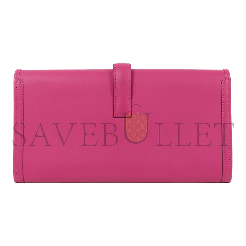 H**me5 master swift leather jige elan 29 clutch bag in magnolia pink (29*15.5*3cm)